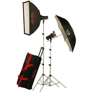  Photogenic AKC645RK Mobile Studio 2 Light Soft Box Kit with 2 AKC320R StudioMax III Monolight Strobes with Radio, StudioMax 24x32" Soft Box - Bundle - Smith Victor 2 Leaf Barndoor/Filter Holder Combo, Color Gel Filter Pack , 32" 7-in-1 Collapsible Disc 