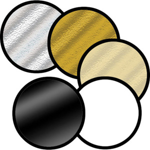  Photogenic Chameleon 32" 5-in-1 Collapsible Disc Reflector, Translucent, White, Black, Silver, Gold. (CH32) 
