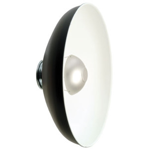  Photogenic 18" Quick Change White Interior Reflector with Deflector, Black Exterior. (PL18RW) 