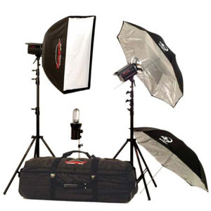  Photogenic Photogenic 3 PowerLight Monolight Soft Box Kit, 1320ws, with 2 PL1250 Monolights, 1-AKC320 Studiomax Light, Stands, Umbrellas, Soft Box & Case (PL200K) 