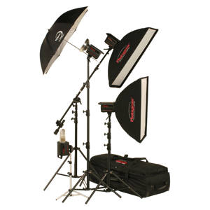  Photogenic PL2515KPW 1500 WS Four PowerLight Monolight Studio Kit with Pocketwizard 