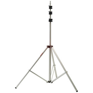  Photogenic 10' Air Cushioned, Heavy Duty Lightstand with 5/8" Mounting Stud, 4 Section with 3 Risers, Chrome. (TALS10) 