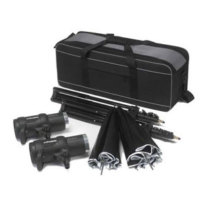  Profoto D1 250/250 Studio Kit, with 2 D1 250 Watt Second Monolights, Umbrellas, Lightstands & Case 