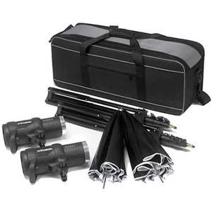  Profoto D1 250/250 Air Studio Kit, with 2 D1 250 Watt Second Monolights, Air Remote, Umbrellas, Lightstands & Case 