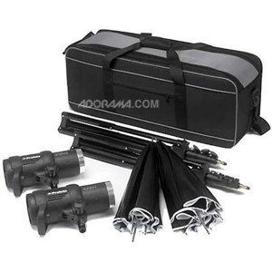  Profoto D1 500/500 Studio Kit, with 2 D1 500 Watt Second Monolights, Umbrellas, Lightstands & Case 