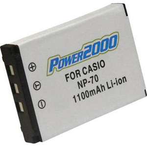 Image :  Power2000 NP-70 Replacement Lithium-Ion Rechargeable Battery 3.6v 2000mAh for Fujifilm FinePix FX-20 Digital Cameras 