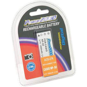 Image :  Power2000 NP-50 Lithium-Ion Rechargeable Battery 3.7v 1000mAh for Casio Exilim Hi-Zoom (EX-V7/V8) Series Cameras 