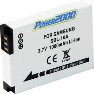 Image :  Power2000 SBL-10A Replacement 3.7v 1100mAh Lithium Ion Battery for Samsung SBL-10A Digital Camera Battery 