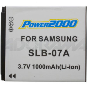 Image :  Power2000 SBL-07A Replacement 3.7v 1100mAh Lithium Ion Battery for Samsung SBL-07A Digital Camera Battery 