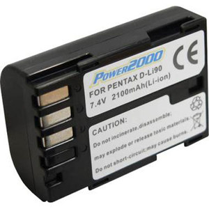 Power2000 DL-i90 Replacement 7.4v 1700mAh Lithium Ion Battery for Pentax DL-i90Digital Camera Battery Thumbnail Image