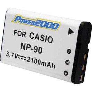 Image :  Power2000 NP-90 Replacement Lithium-Ion Rechargeable Battery 3.7v 1100mAh for Casio EX-H10 Digital Cameras 