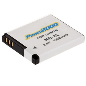 Image :  Power2000 NB-8L Replacement Lithium-Ion Battery 3.6 volt 1000mAh for Canon Powershot A3000IS amp; A3100 IS Digital Cameras 