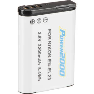 Image :  Power2000 EN-EL23N Replacement Lithium-Ion Rechargeable Battery 3.8v 2200mAh for Select Nikon Digital Cameras (New Improved) 
