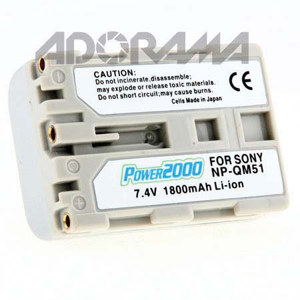 Power2000 NP-FM50 / NP-QM51 Replacement 7.2v 1800mAh Lithium Ion Battery for Sony NP-FM50 / NP-QM51 Battery Thumbnail Image