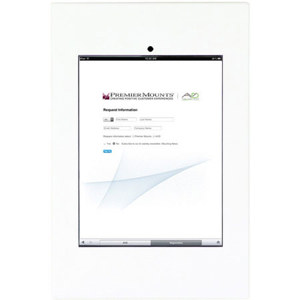 Premier Mounts IPM-720W Secure iPad Mounting Frame with Camera Access, White: Picture 1 regular