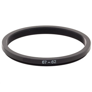  Adorama Step-Down Adapter Ring 67mm Lens to 62mm Filter Size 