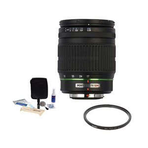  Pentax SMCP-DA 17-70mm f/4 AL (IF) SDM Super AF Lens Kit, with Tiffen 67mm UV Wide Angle Filter, , Professional Lens Cleaning Kit 