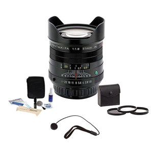  Pentax SMCP-FA 31mm f/1.8 AL Auto Focus, Limited Edition Lens Kit, Black, with Tiffen 58mm Photo Essentials Filter Kit, Lens Cap Leash, Professional Lens Cleaning Kit 