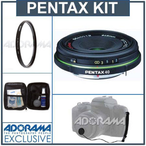 Pentax SMCP-DA 40mm f/2.8 ED Black Limited Edition Pancake Lens Kit 21550 K