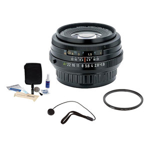  Pentax SMCP-FA 43mm f/1.9 Auto Focus Limited Edition Black Lens Kit, with Tiffen 58mm UV Filter, Lens Cap Leash, Professional Lens Cleaning Kit 