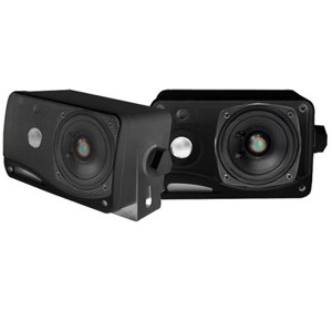 Pyle PLMR24 3.5" 200 Watts 3-Way Weather Proof Mini Box Speaker System PLMR24B