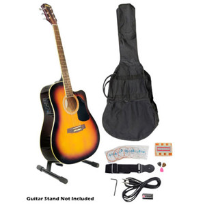 PylePro PGAKT40SB 41" Acoustic-Electric Guitar Package PGAKT40SB
