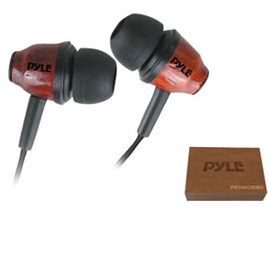 Pyle PIEHWD80DK Wooden In-Ear Ear-Buds Ultra Bass Headphones, Dark Mahogany: Picture 1 regular