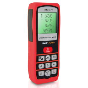  Pyle Handheld Laser Distance Meter with Backlit LCD Display, Direct/Indirect, Volume, Area Measuring 