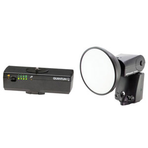  Quantum QF8N Qflash TRIO Shoe Mounted Flash, Built-in TTL Radio for Nikon & Fujifilm Digital SLRs - Bundle - with  Turbo Blade Ultra Compact Battery Pack 
