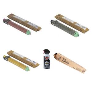  Ricoh C830DNA Series Complete Toner Cartridges Bundle, with Cyan, Magenta Yellow & Black Cartridges (25500 Pages Yield each) & Falcon Dust-Off Junior, 3.5 Oz. 