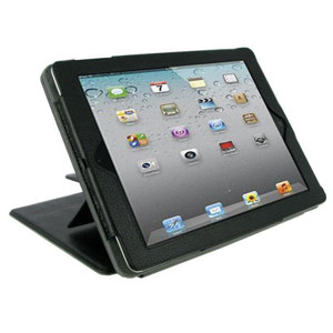 rooCASE Convertible Leather Case Cover for iPad 2 / iPad 3, Black: Picture 1 regular