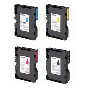  Ricoh Complete 4 Cartridge Kit for 3110DN Inkjet Printer: Black, Cyan, Magenta, Yellow, Plus Dust-Off Spray Can 