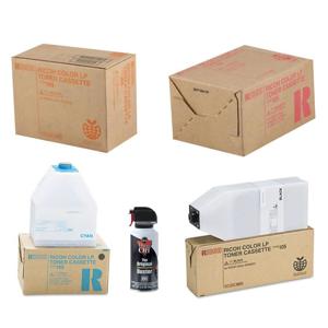  Ricoh Type 105 Complete Toner Cartridge Bundle, with Cyan, Magenta, Yellow and Black Cartridges (C/M/Y: 10000 Page Yield each, Black: 2000 Page Yield) & Falcon Dust-Off Junior, 3.5 Oz. Spray Can 