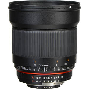  Rokinon 16mm F/2.0 ED AS UMC CS Lens for Nikon F Mount Cameras 