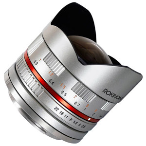  Rokinon 8mm f/2.8 UMC Fish-Eye Lens for Sony E-Mount, Silver 