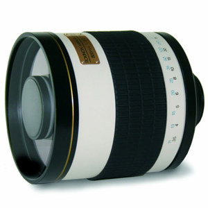  Rokinon 800mm f/8.0 Mirror T-Mount Lens, White 