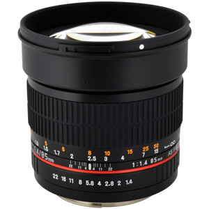  Rokinon 85mm f/1.4 Aspherical Lens for Pentax DSLR Cameras 