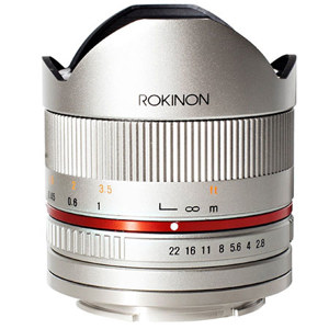  Rokinon 8mm f/2.8 Series 2 UMC Fisheye Lens for Fujifilm X Mount, Silver 