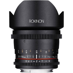  Rokinon 10mm T3.1 Cine Wide Angle Lens for Micro Four Thirds Mount 