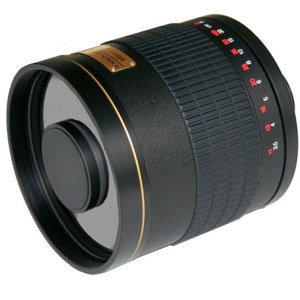  Rokinon 500mm f/6.3 Multi-Coated ED Mirror Lens, Black 