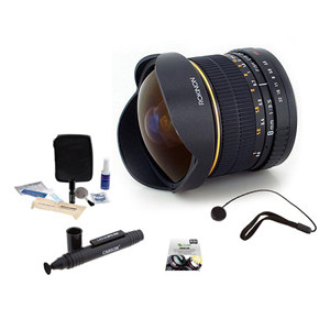  Rokinon 8mm Ultra Wide Angle f/3.5 Fisheye Lens for Sony Alpha Mount - Bundle With New Leaf 3 Year (Drops & Spills) Warranty, Lenspen Lens Cleaner, Lens Cleaning Kit, Capleash II 