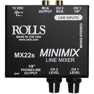 Rolls MX22S Mini Mix Line 2 Channel 1/8" and RCA Mixer MX22S