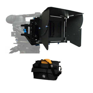  Redrock Micro MatteBox Deluxe Bundle with Flag Kit, with Blue Accent Mattbox Knobs With Porta Brace MB-1B Matte Box Case 