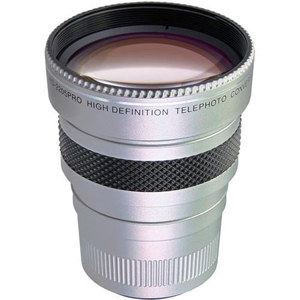  Raynox HD-2205PRO High-Definition Super Telephoto Conversion Lens, 2.2x, 37mm with 5 Adapter Rings, 27, 30, 30.5 ,34 & 43mm, + LS055 Lens Shade, Silver 