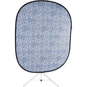  Savage Accent Retro Collapsible Background 5x6' Kit with Stand, Blue 