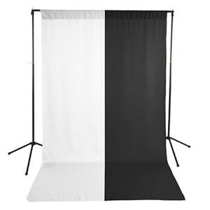  Savage Economy Background Support Stand with 5x9' White/Black Backdrop, 20lbs Load Capacity 