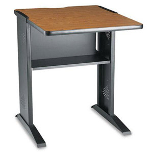  Safco SAF1934 Reversible Top Fax/Printer 1-Shelf Stand - 23.5W x 28.0D x 30.0H", Mahogany/Medium Oak 