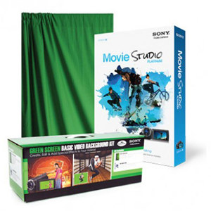  Savage Green Screen Basic Video Background Kit, 10x12' Muslin Green Screen, Sony Movie Studio Platinum Software 