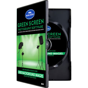  Savage Green Screen Software Kit, Includes 720 Digital Backgrounds, Video Tutorials & Green Screen Wizard Lite Software 