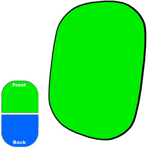  Savage 60x72" Collapsible Disc / Reversible Solid Colors Background - Chroma Green / Blue 